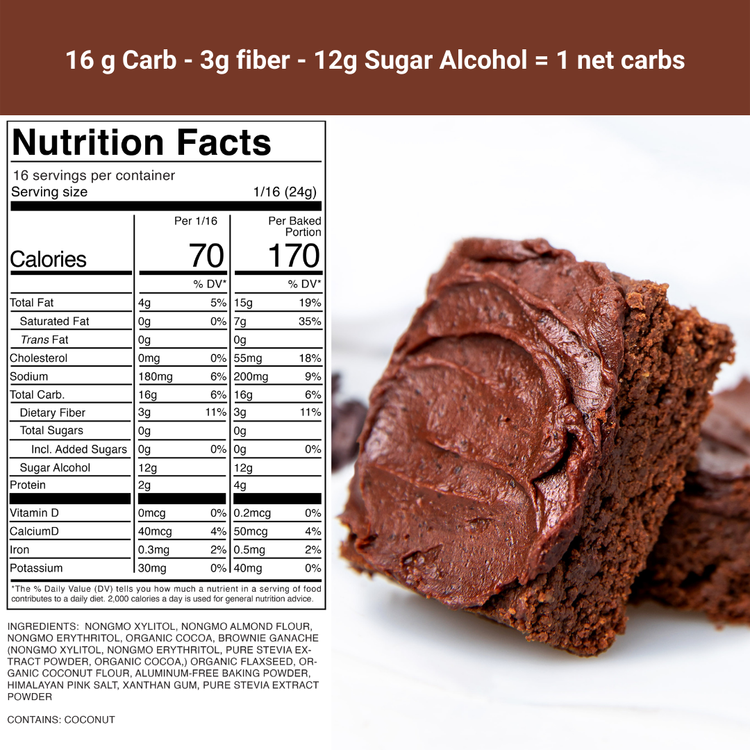 Frosted Fudgy Brownie Mix - 1g net carb