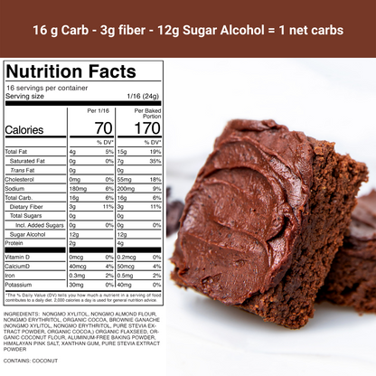 Frosted Fudgy Brownie Mix - 1g net carb