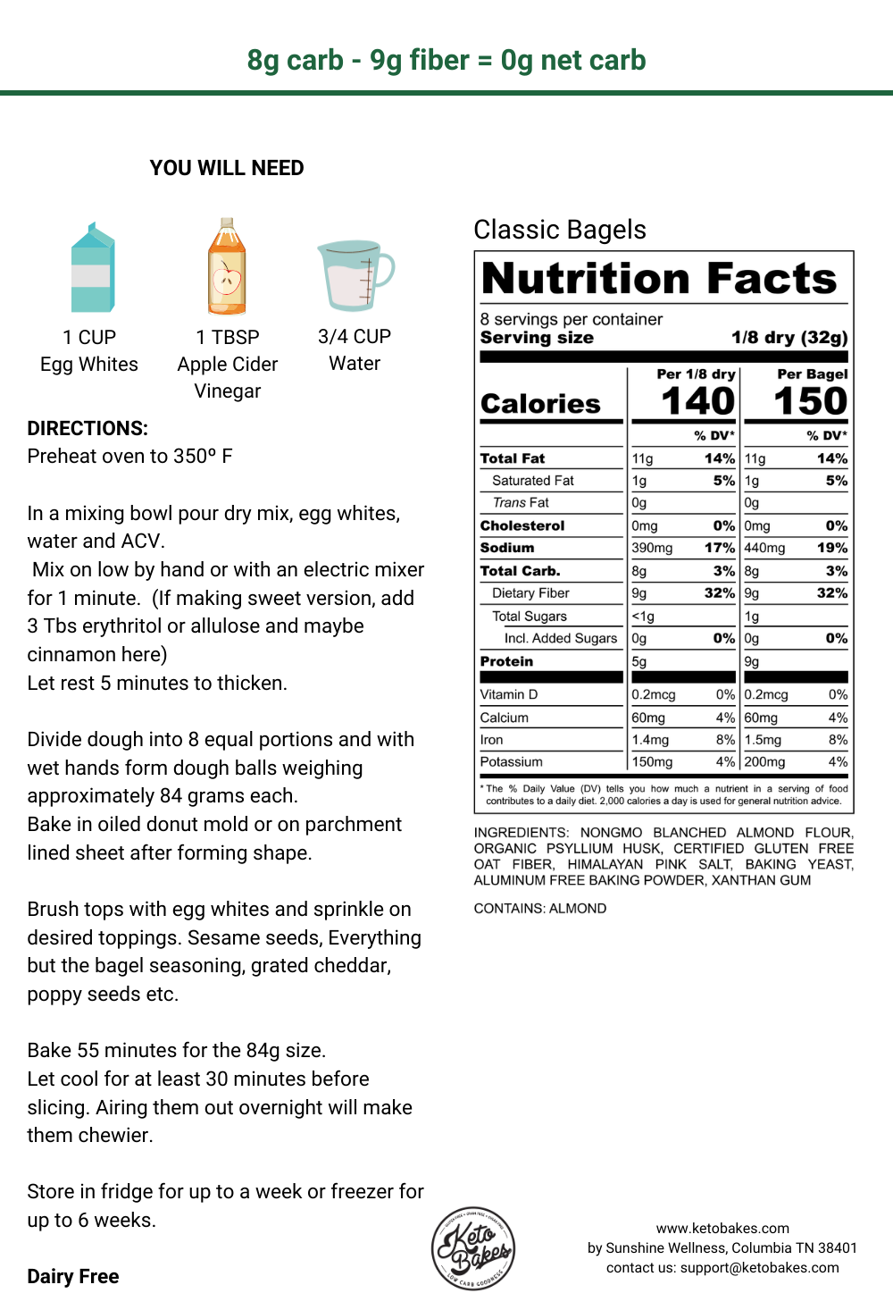Classic Bagels Mix - 0 g carb