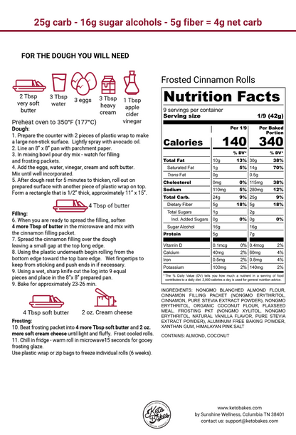 Frosted Cinnamon Rolls Mix -4g net carb