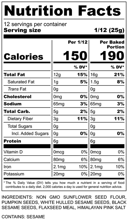 Crispy Super Seed Crackers - 2g net carb
