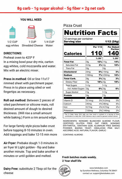 Pizza Crust Mix - 2g net carb