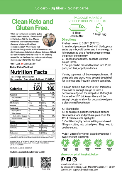 Butterflake Pie Crust Mix - 2g net carb