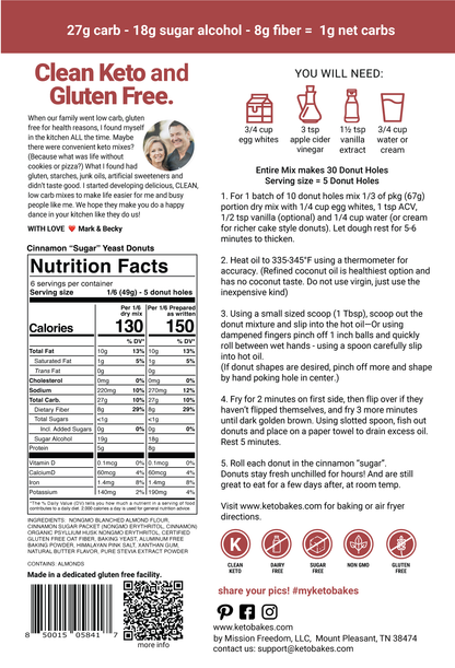 Cinnamon Sugar Donut Holes - 1g net carb
