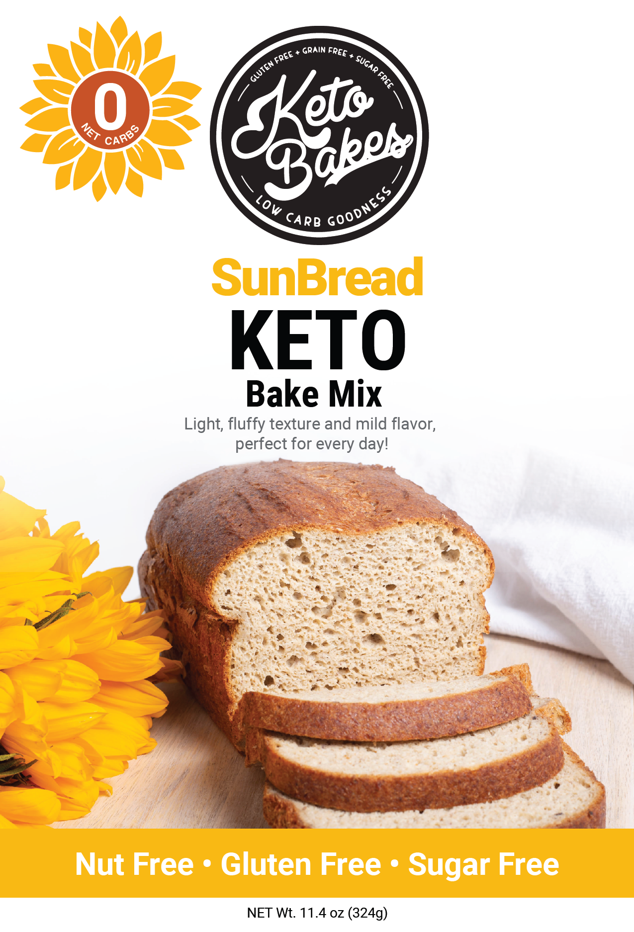 SunBread Sunflower Bread Loaf - 0 g net carb