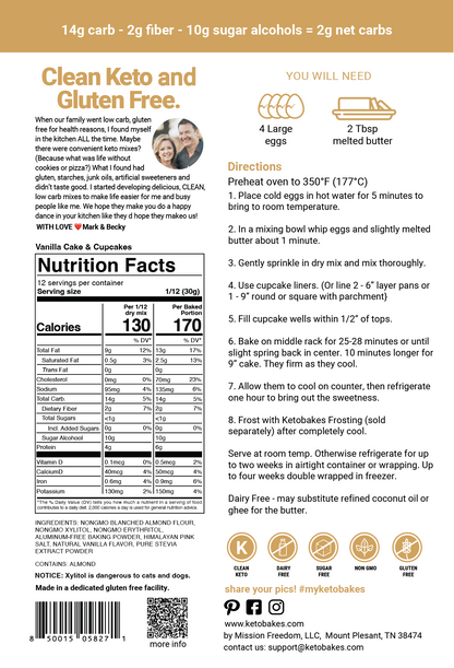 Vanilla Cake & Cupcakes Mix - 2g net carb