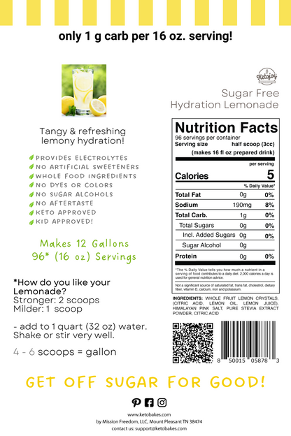 HYDRATION - Lemonade -1g carb