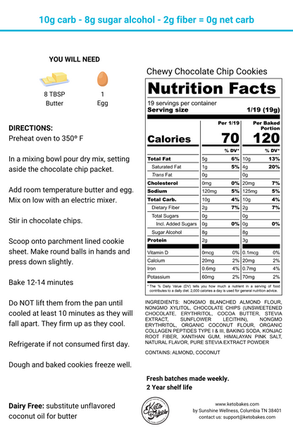 Chocolate Chip Cookie Mix - 0 g net carb